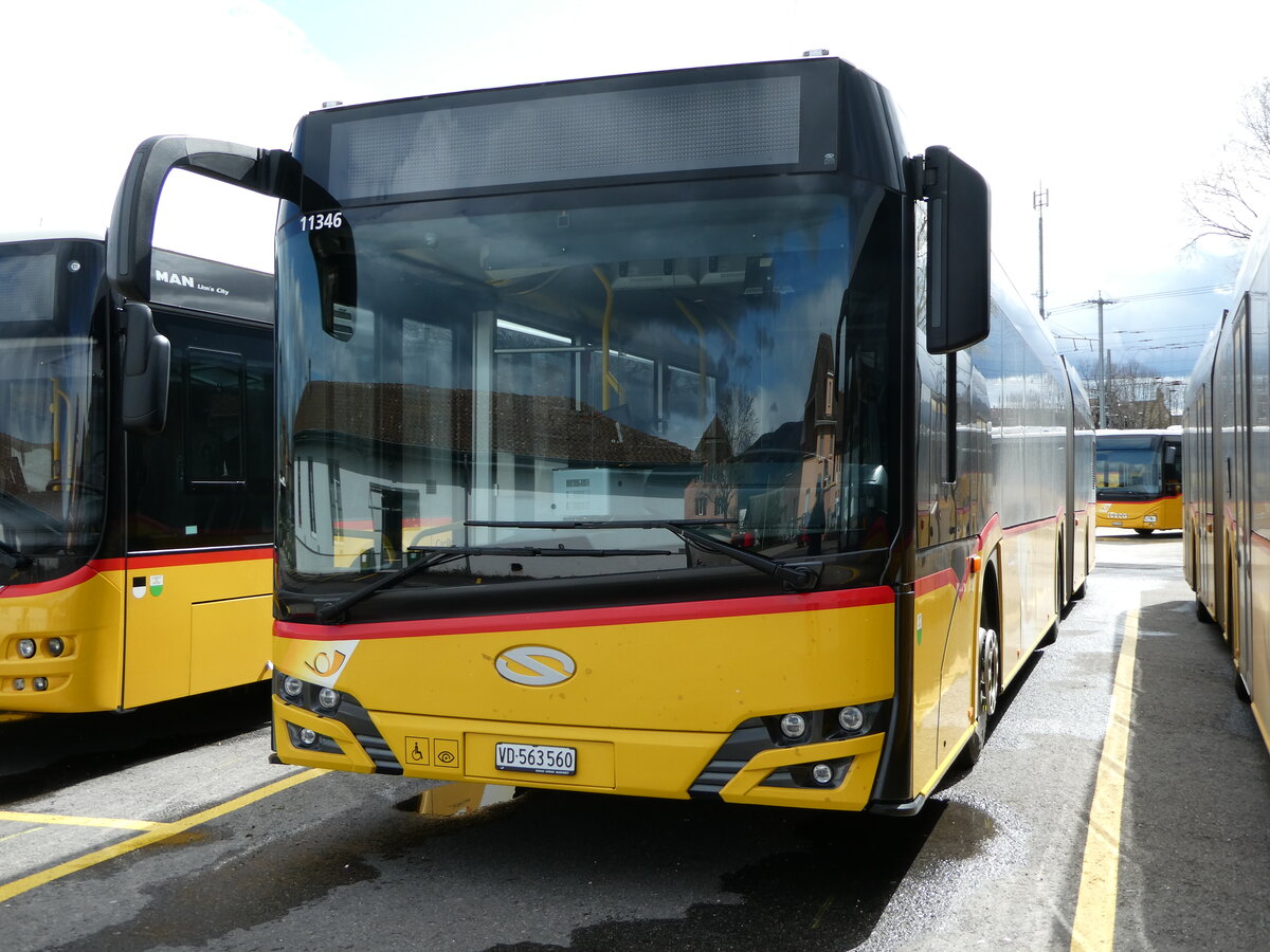 (247'663) - CarPostal Ouest - VD 563'560/PID 11'346 - Solaris am 25. Mrz 2023 in Yverdon, Garage