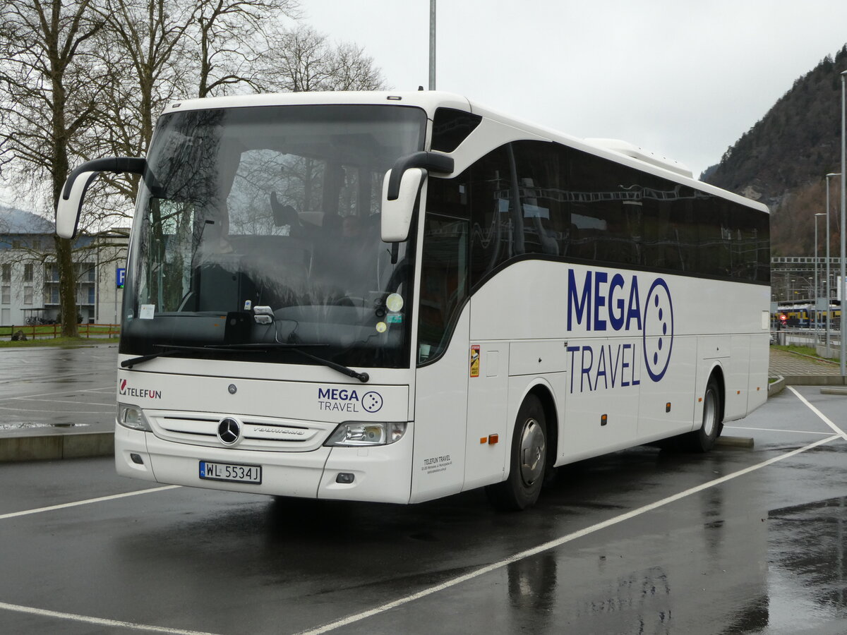 (247'742) - Aus Polen: Telefun, Warszawa - WL 5534J - Mercedes am 26. Mrz 2023 beim Bahnhof Interlaken Ost