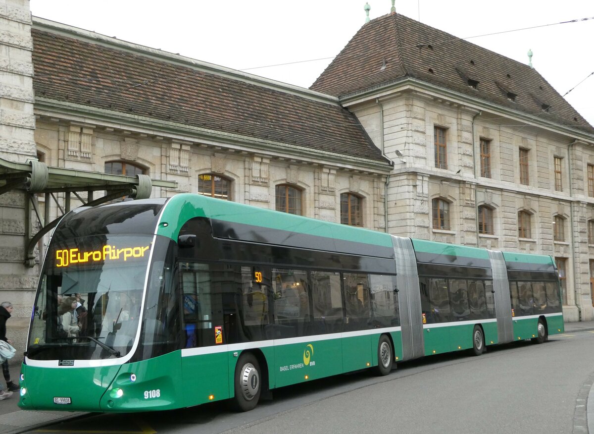 (247'847) - BVB Basel - Nr. 9108/BS 99'808 - Hess am 30. Mrz 2023 beim Bahnhof Basel