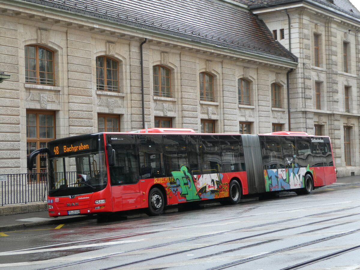 (247'849) - Aus Deutschland: SBG Freiburg - FR-JS 519 - MAN am 30. Mrz 2023 beim Bahnhof Basel