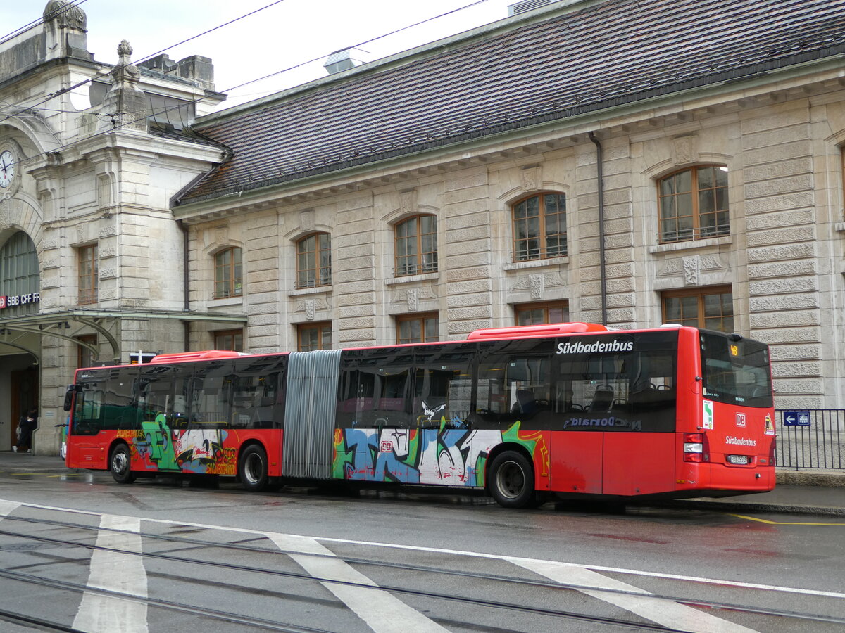 (247'850) - Aus Deutschland: SBG Freiburg - FR-JS 519 - MAN am 30. Mrz 2023 beim Bahnhof Basel