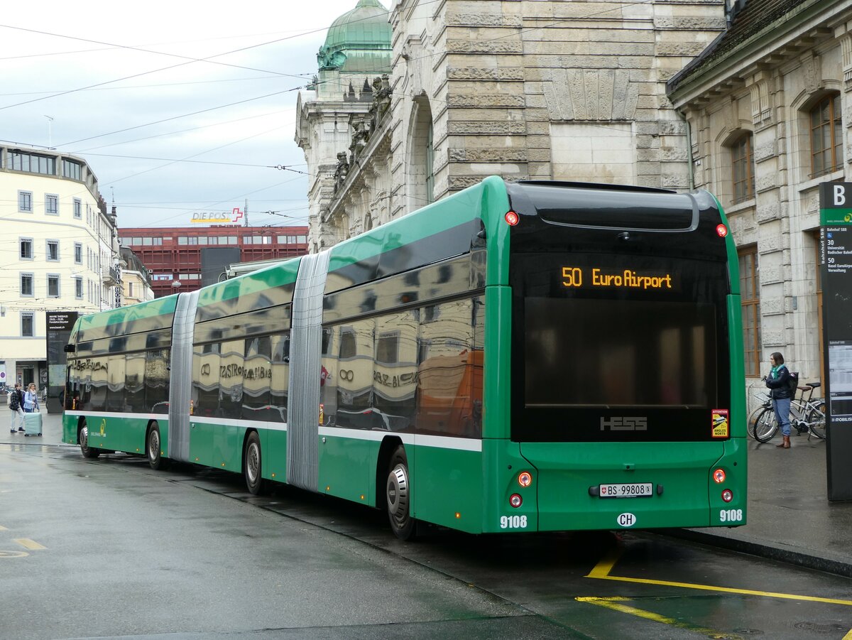 (247'851) - BVB Basel - Nr. 9108/BS 99'808 - Hess am 30. Mrz 2023 beim Bahnhof Basel