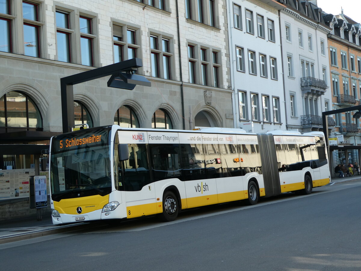 (248'066) - VBSH Schaffhausen - Nr. 8/SH 38'008 - Mercedes am 6. April 2023 beim Bahnhof Schaffhausen