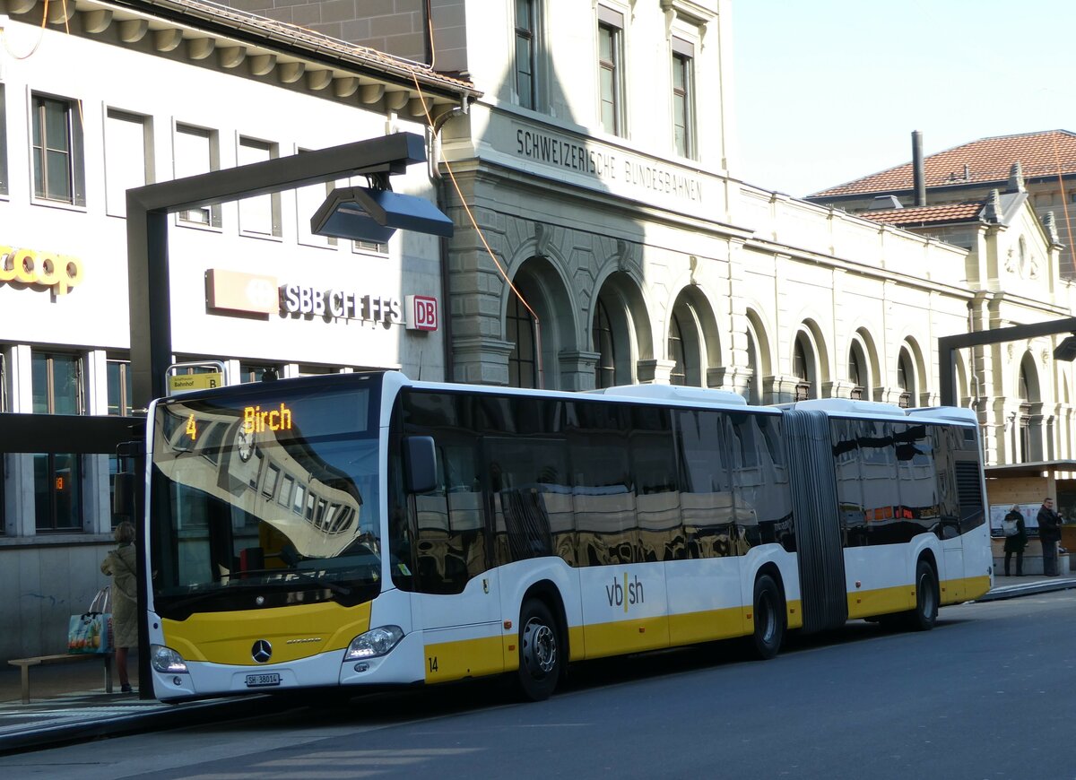 (248'073) - VBSH Schaffhausen - Nr. 14/SH 38'014 - Mercedes am 6. April 2023 beim Bahnhof Schaffhausen