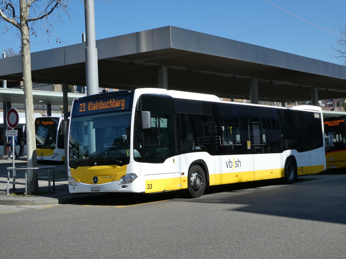 (248'089) - VBSH Schaffhausen - Nr. 33/SH 38'033 - Mercedes am 6. April 2023 beim Bahnhof Schaffhausen