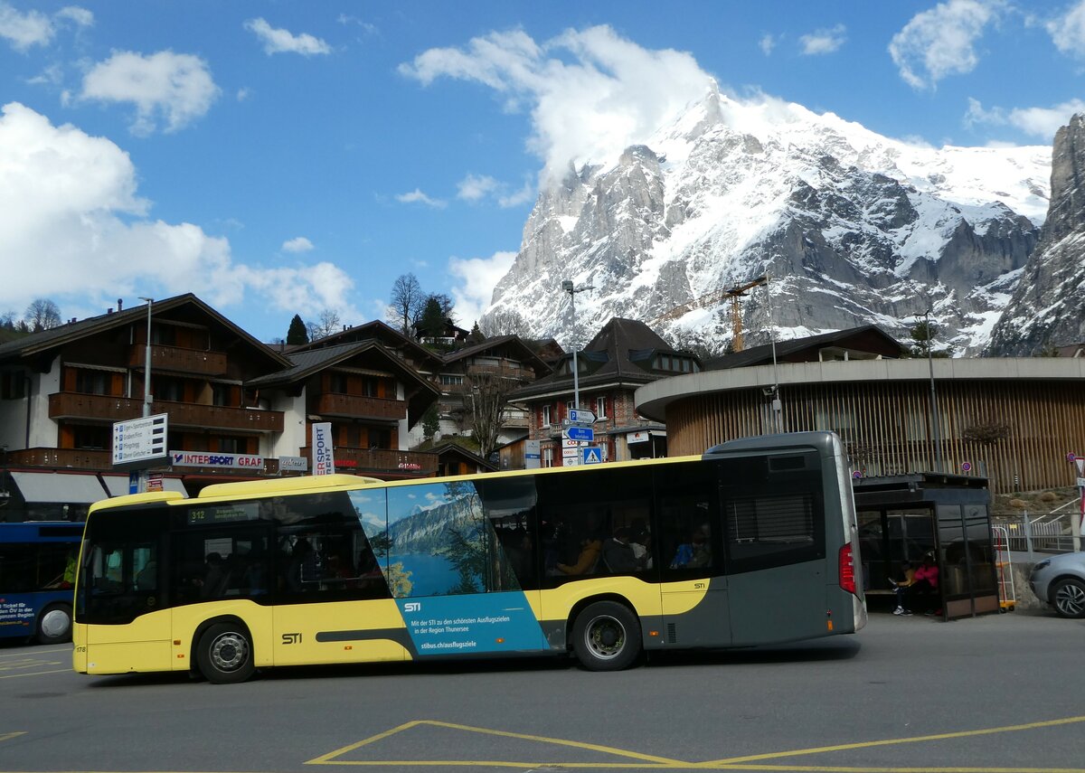 (248'851) - STI Thun - Nr. 178/BE 752'178 - Mercedes am 18. April 2023 beim Bahnhof Grindelwald