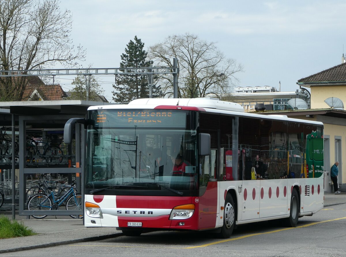 (249'014) - Wieland, Murten - Nr. 58/FR 300'636 - Setra am 22. April 2023 beim Bahnhof Grenchen Sd