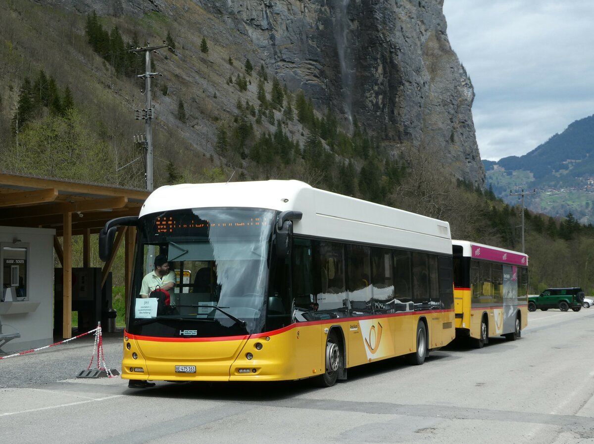 (249'233) - PostAuto Bern - BE 475'161/PID 10'248 - Hess am 28. April 2023 in Stechelberg, Schilthornbahn (prov. Haltestelle)