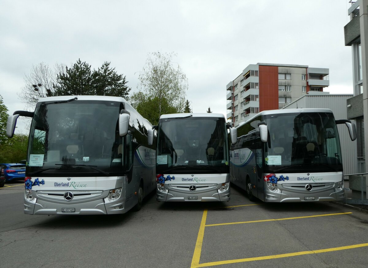 (249'294) - Oberland Reisen, Thun - Nr. 47/BE 607'481 + Nr. 44/BE 387'289 + Nr. 40/BE 376'483 - Mercedes am 30. April 2023 in Thun, Garage STI