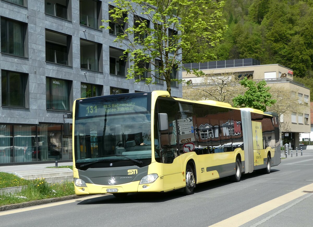 (249'395) - STI Thun - Nr. 167/BE 752'167 - Mercedes am 2. Mai 2023 beim Bahnhof Interlaken Ost