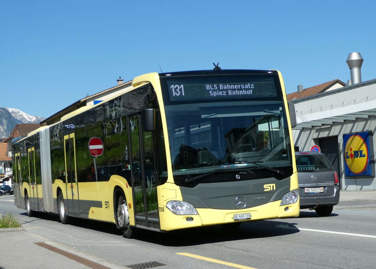 (249'471) - STI Thun - Nr. 708/BE 865'708 - Mercedes am 3. Mai 2023 in Spiez, Ltschbergplatz