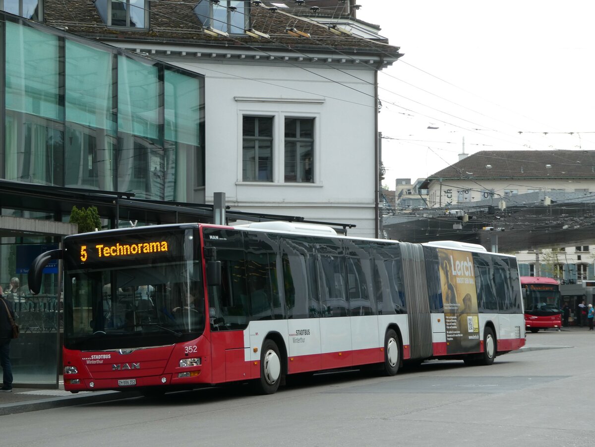 (249'804) - SW Winterthur - Nr. 352/ZH 886'352 - MAN am 6. Mai 2023 beim Hauptbahnhof Winterthur