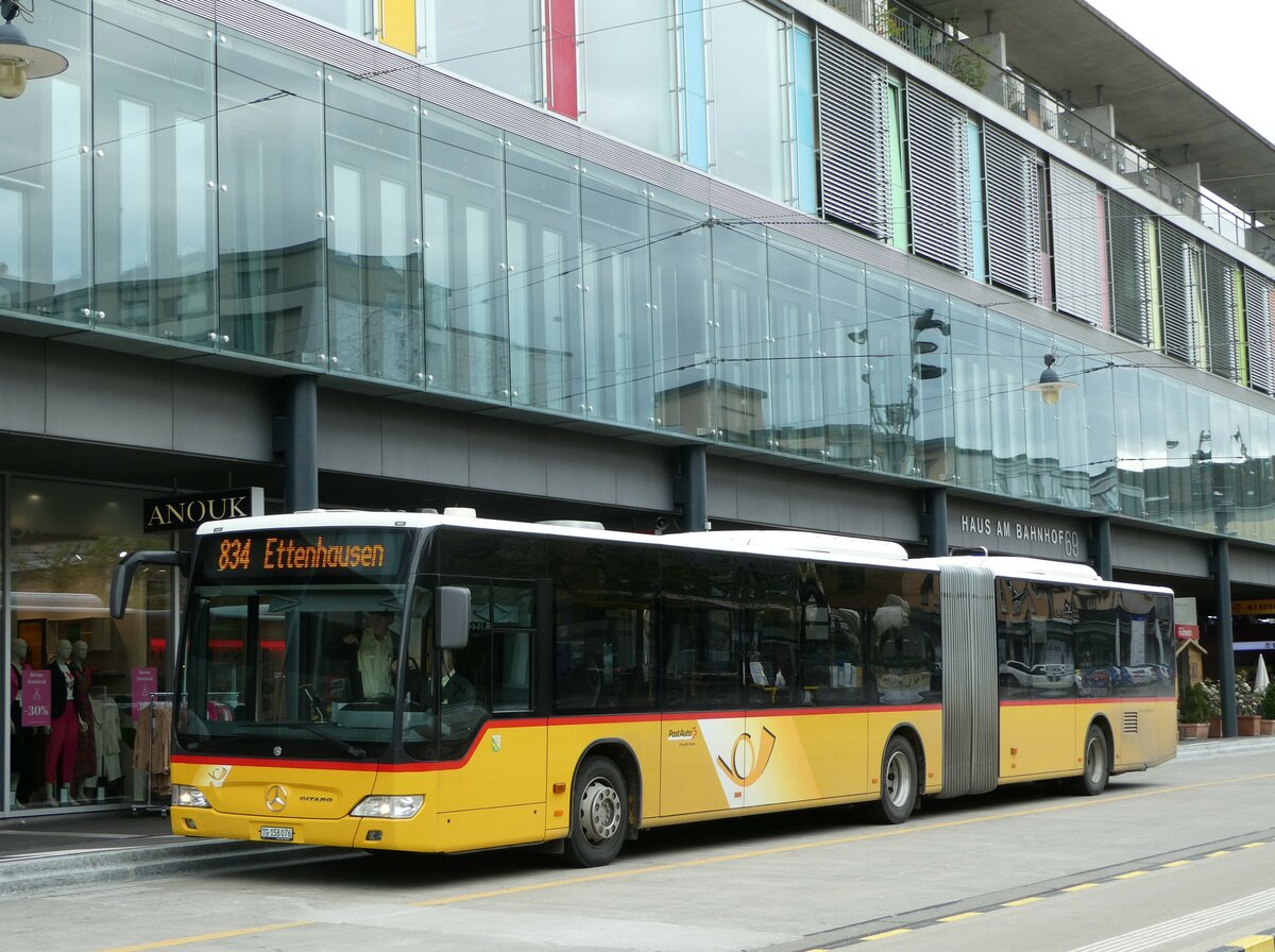 (249'897) - PostAuto Ostschweiz - TG 158'076/PID 5504 - Mercedes (ex PostAuto Nordschweiz) am 12. Mai 2023 beim Bahnhof Frauenfeld