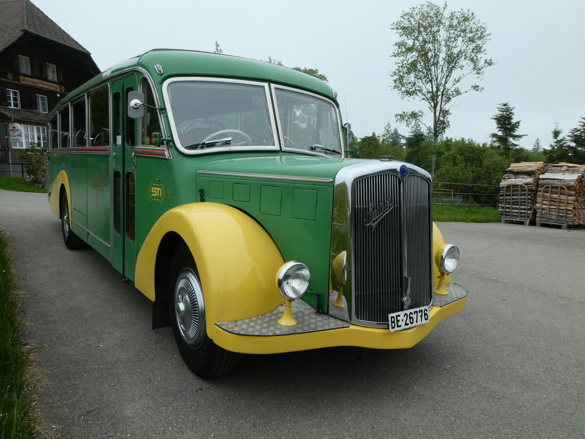 (250'406) - STI Thun - Nr. 15/BE 26'776 - Saurer/Gangloff (ex AvH Heimenschwand Nr. 5) am 24. Mai 2023 in Oberbtschel, Btschelegg