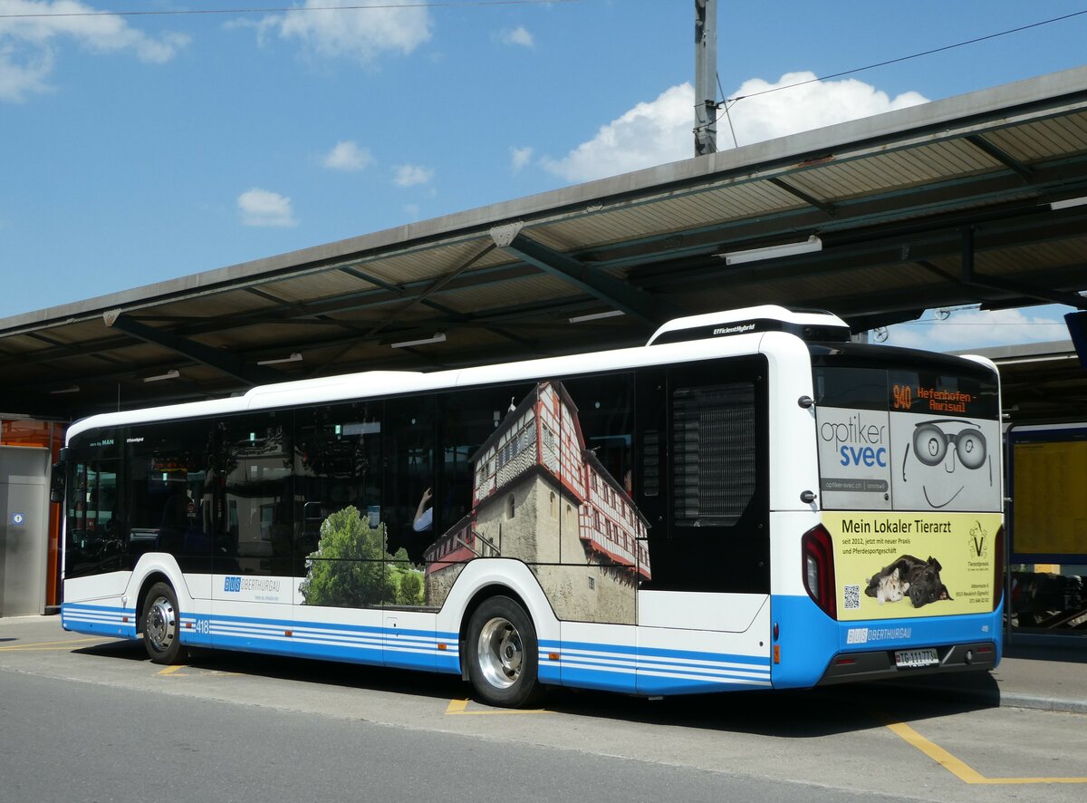 (250'823) - BOTG Amriswil - Nr. 418/TG 111'773 - MAN am 30. Mai 2023 beim Bahnhof Romanshorn