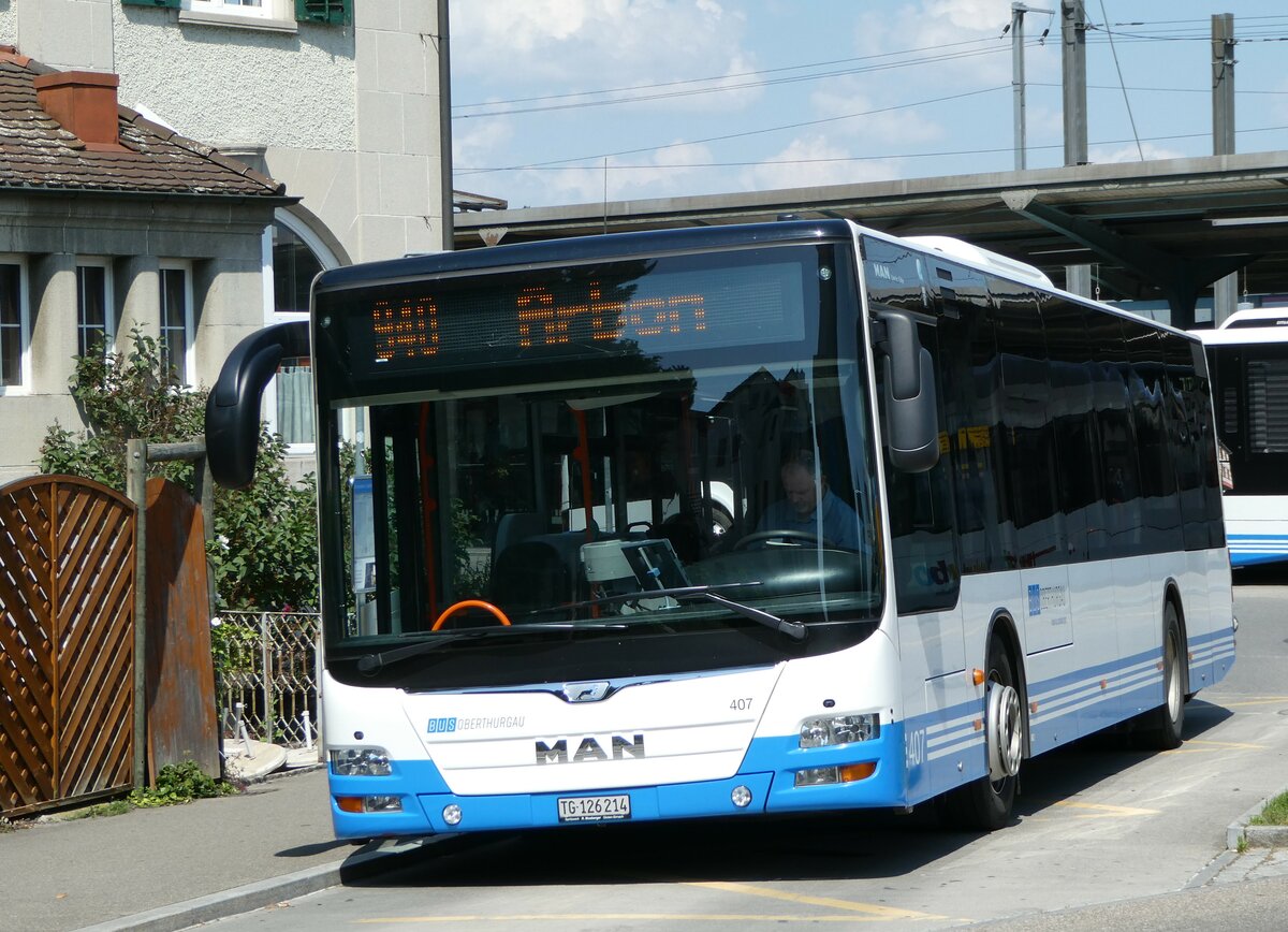 (250'824) - BOTG Amriswil - Nr. 407/TG 126'214 - MAN (ex Nr. 4) am 30. Mai 2023 beim Bahnhof Romanshorn