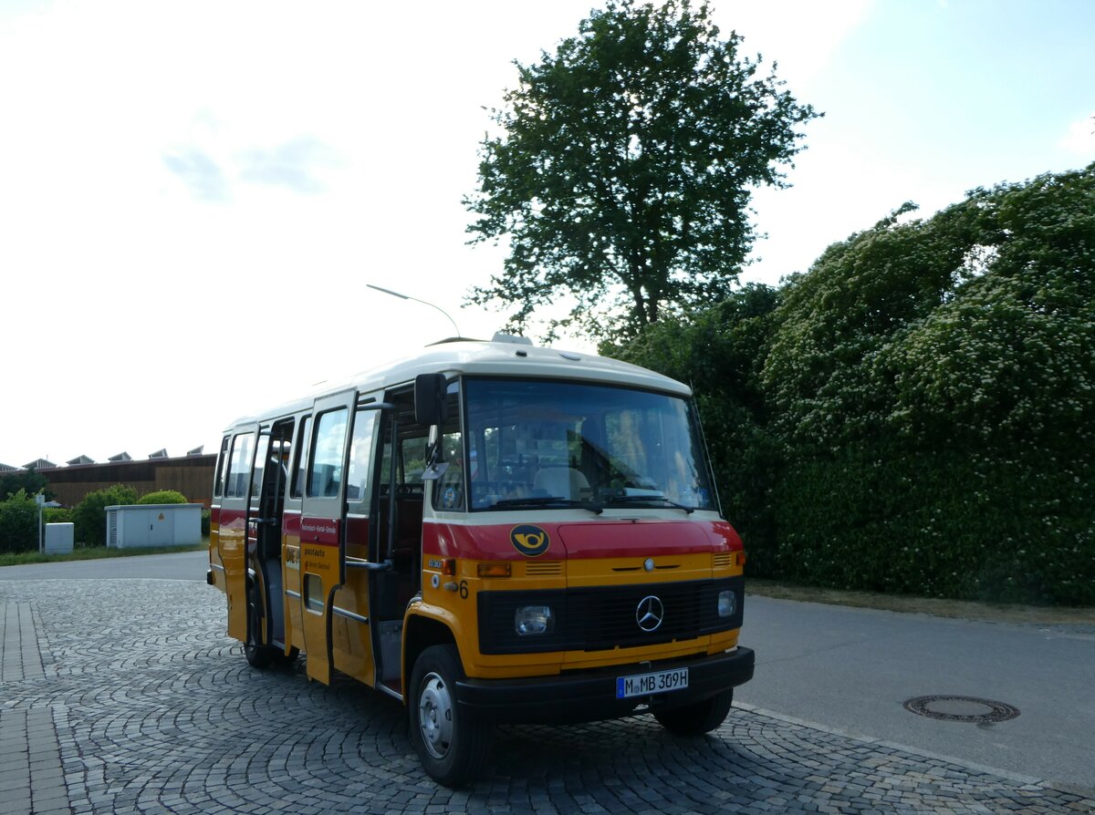 (250'919) - Hahn, Mnchen - Nr. 6/M-MB 309H - Mercedes (ex Mller, CH-Ennetmoos Nr. 6; ex Portenier, CH-Adelboden Nr. 6; ex Geiger, CH-Adelboden Nr. 6) am 3. Juni 2023 in Rottersdorf, Vilstaler Hof