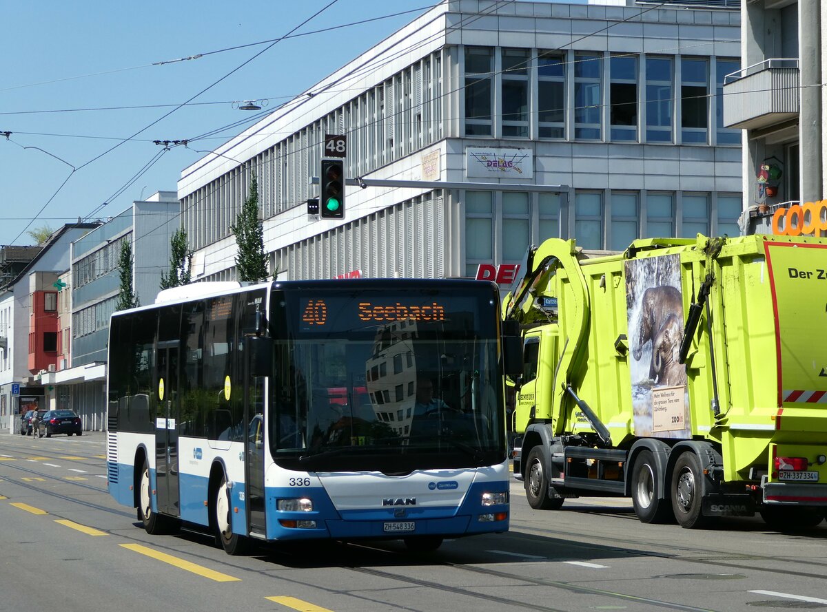 (251'418) - VBZ Zrich - Nr. 336/ZH 548'336 - MAN/Gppel am 13. Juni 2023 in Zrich, Seebach