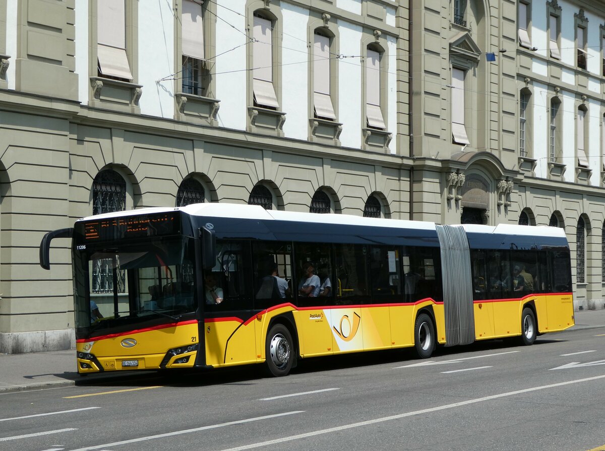 (251'634) - Steiner, Ortschwaben - Nr. 21/BE 344'334/PID 11'206 - Solaris am 17. Juni 2023 beim Bahnhof Bern