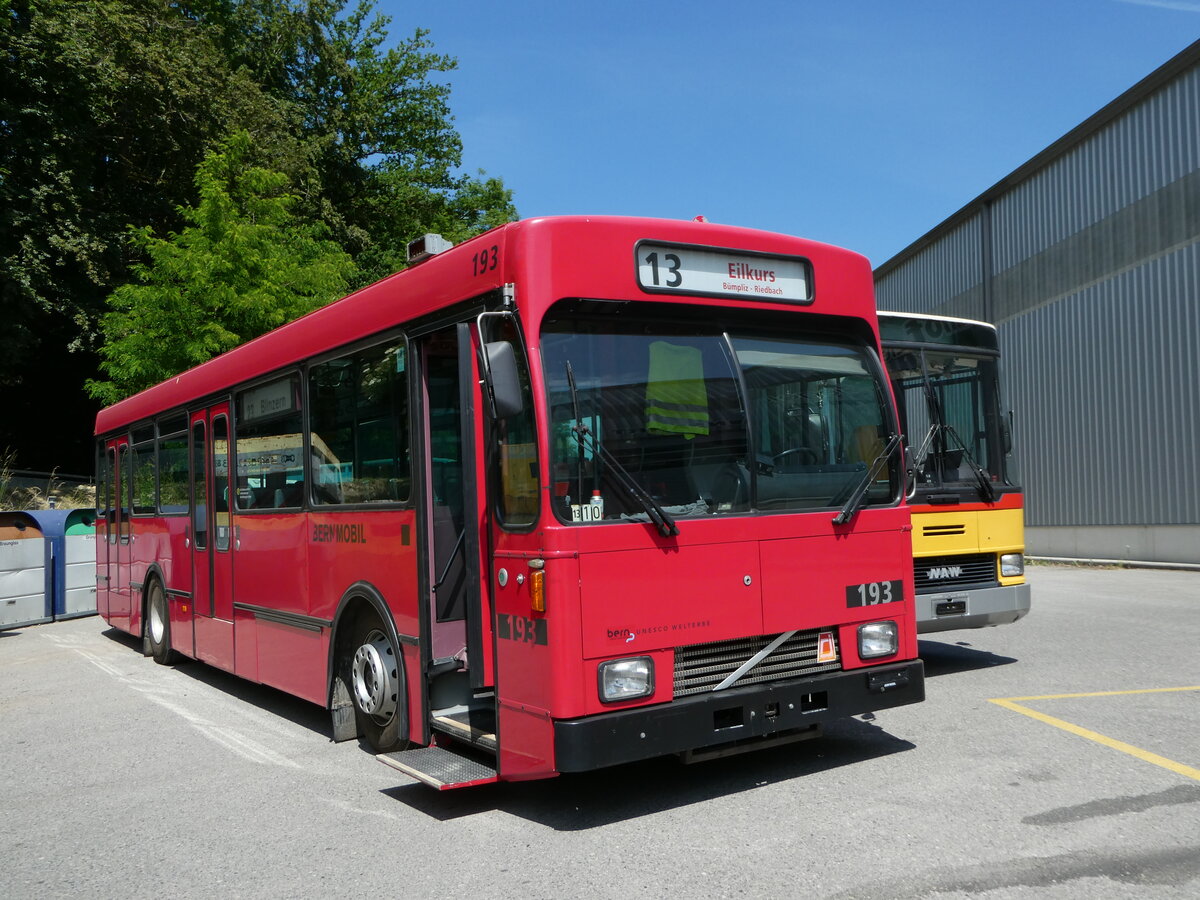 (251'767) - Bernmobil, Bern (SOB) - Nr. 193 - Volvo/Gangloff am 18. Juni 2023 in Burgdorf, kihof Ziegelgut