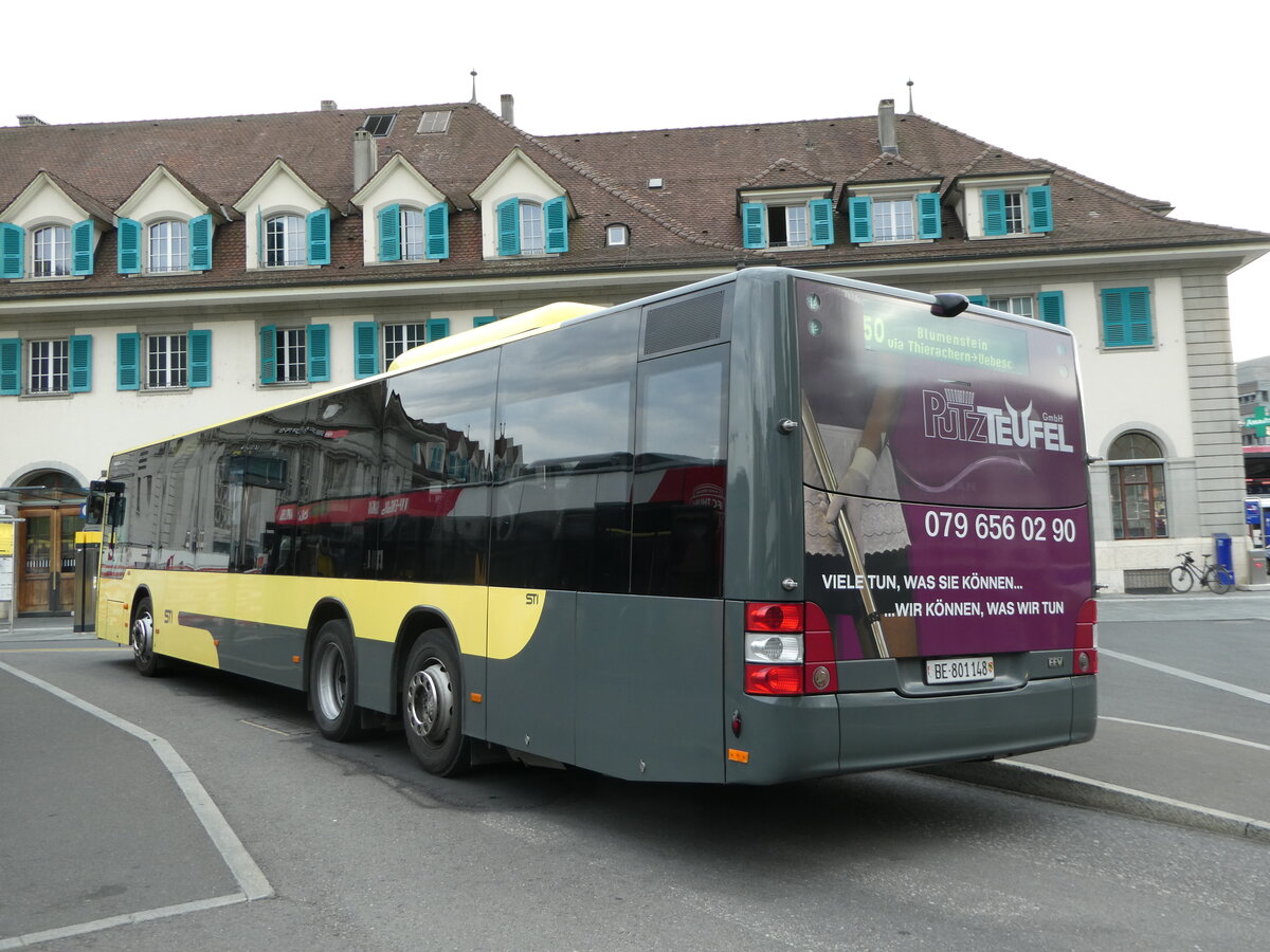 (251'782) - STI Thun - Nr. 148/BE 801'148 - MAN am 18. Juni 2023 beim Bahnhof Thun