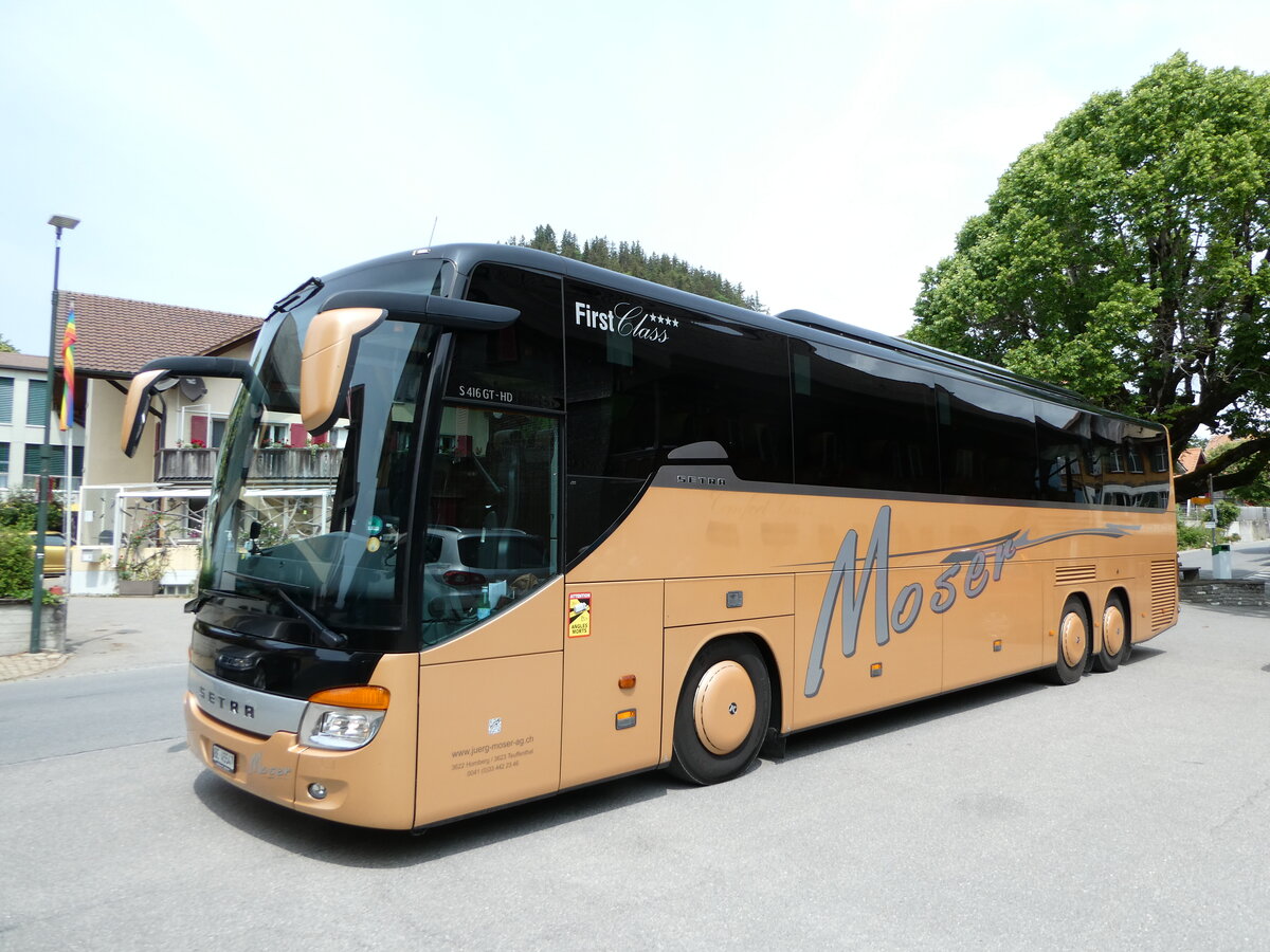 (252'138) - Moser, Teuffenthal - BE 45'547 - Setra (ex Arnold, D-Dietmannsried) am 27. Juni 2023 in Guggisberg, Sternen