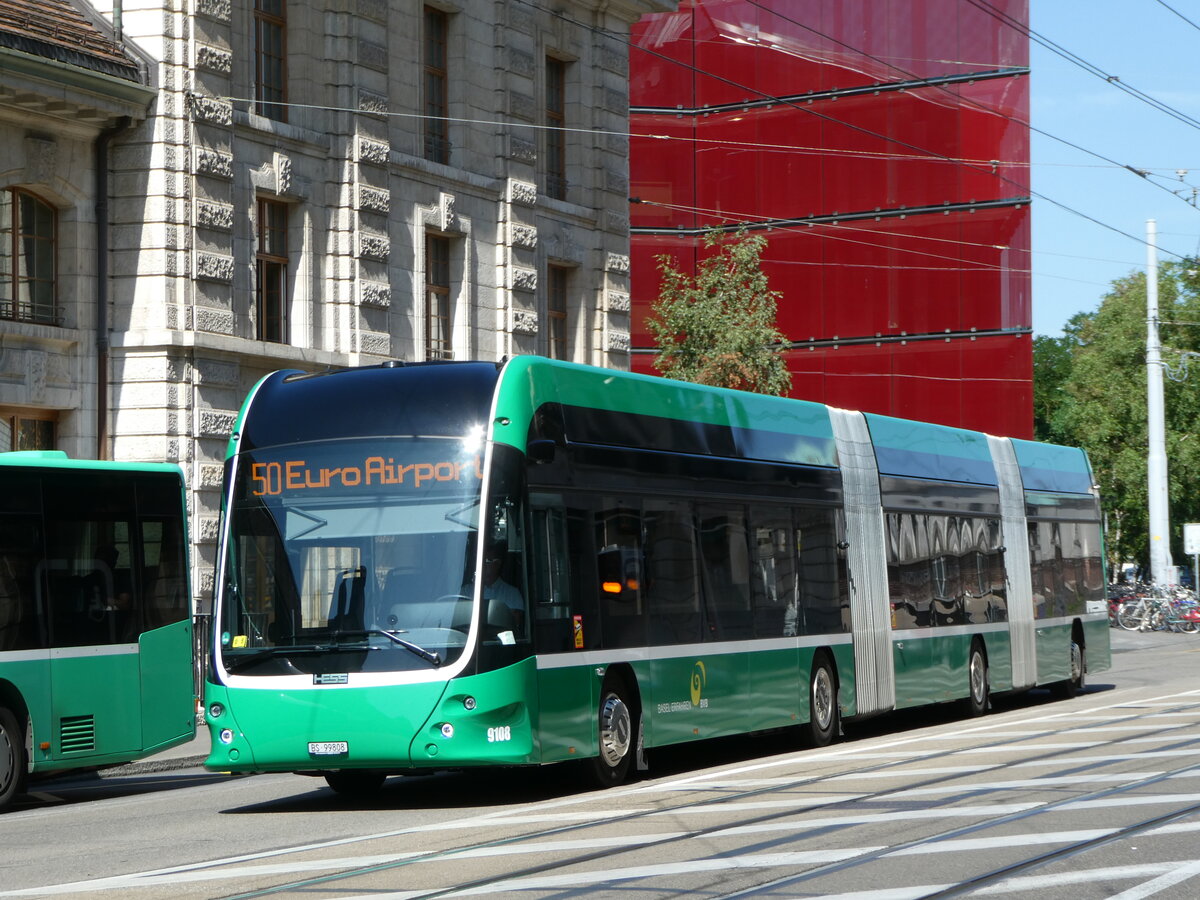 (252'391) - BVB Basel - Nr. 9108/BS 99'808 - Hess am 7. Juli 2023 beim Bahnhof Basel