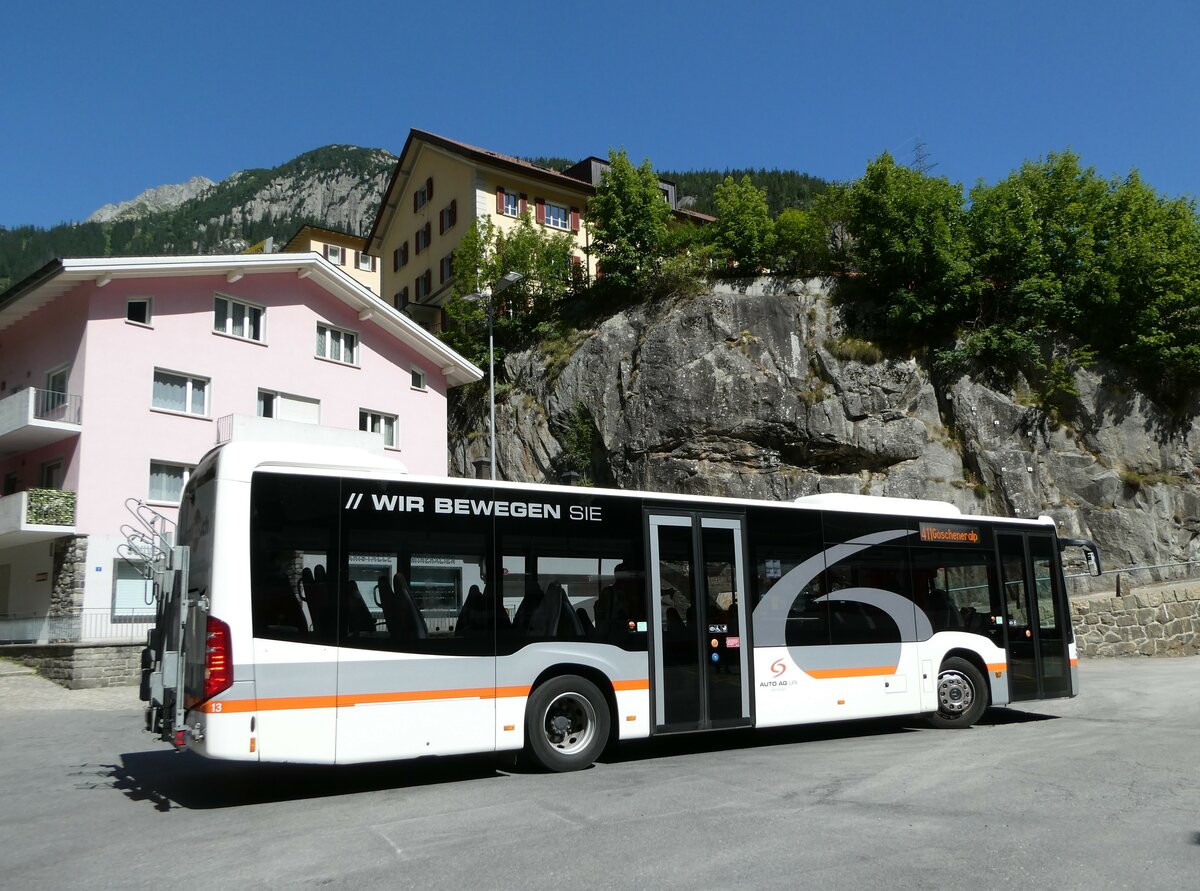 (252'544) - AAGU Altdorf - Nr. 13/UR 9298/PID 11'253 - Mercedes am 9. Juli 2023 beim Bahnhof Gschenen