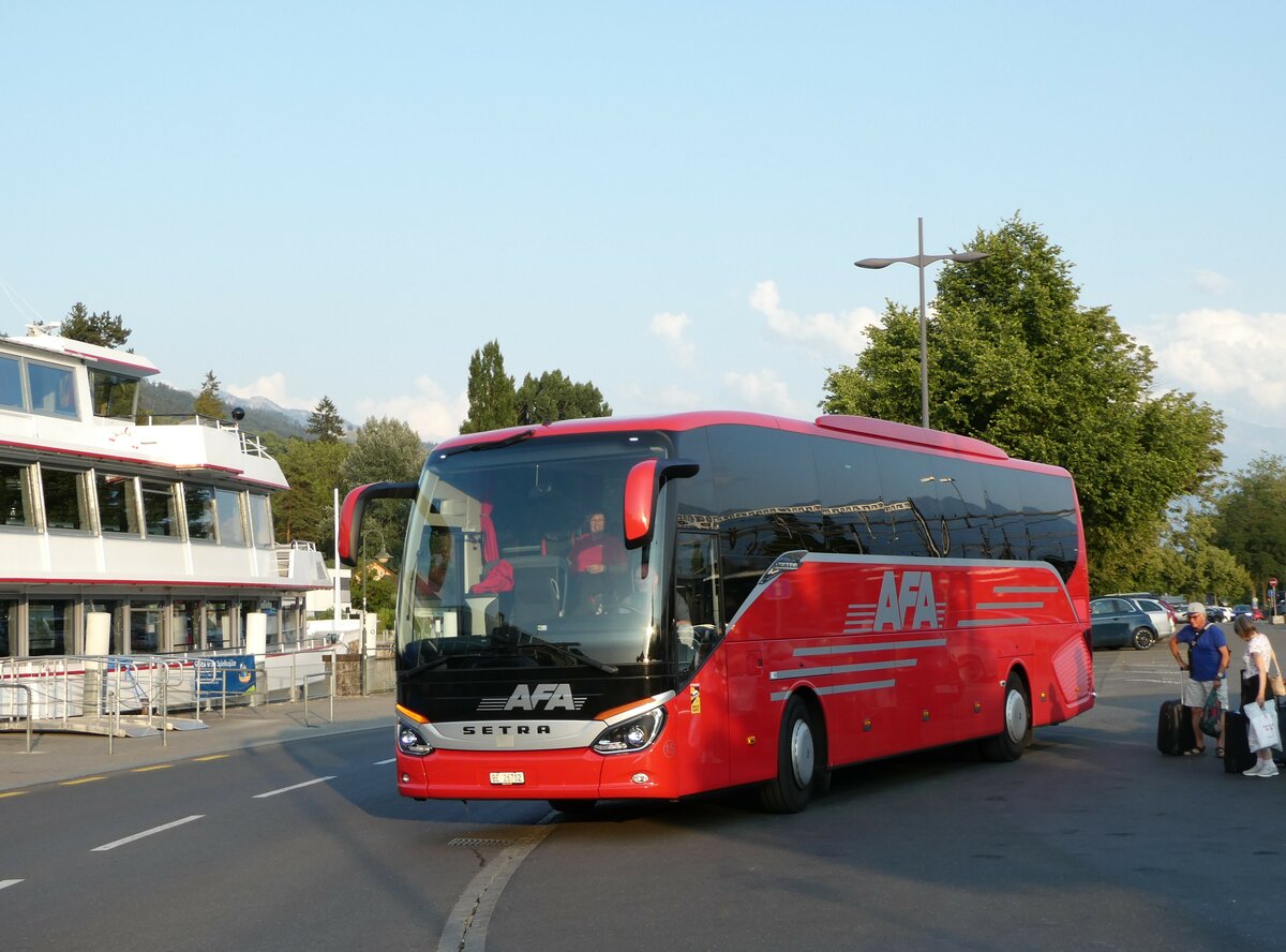 (252'596) - AFA Adelboden - Nr. 15/BE 26'702 - Setra am 10. Juli 2023 beim Bahnhof Thun