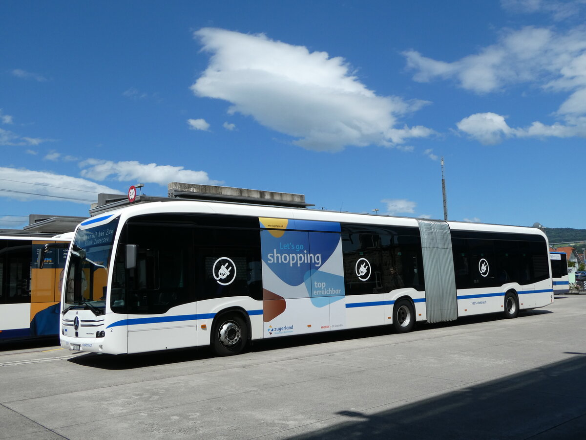 (253'358) - ZVB Zug - Nr. 2/ZG 88'002 - Mercedes am 3. August 2023 beim Bahnhof Baar