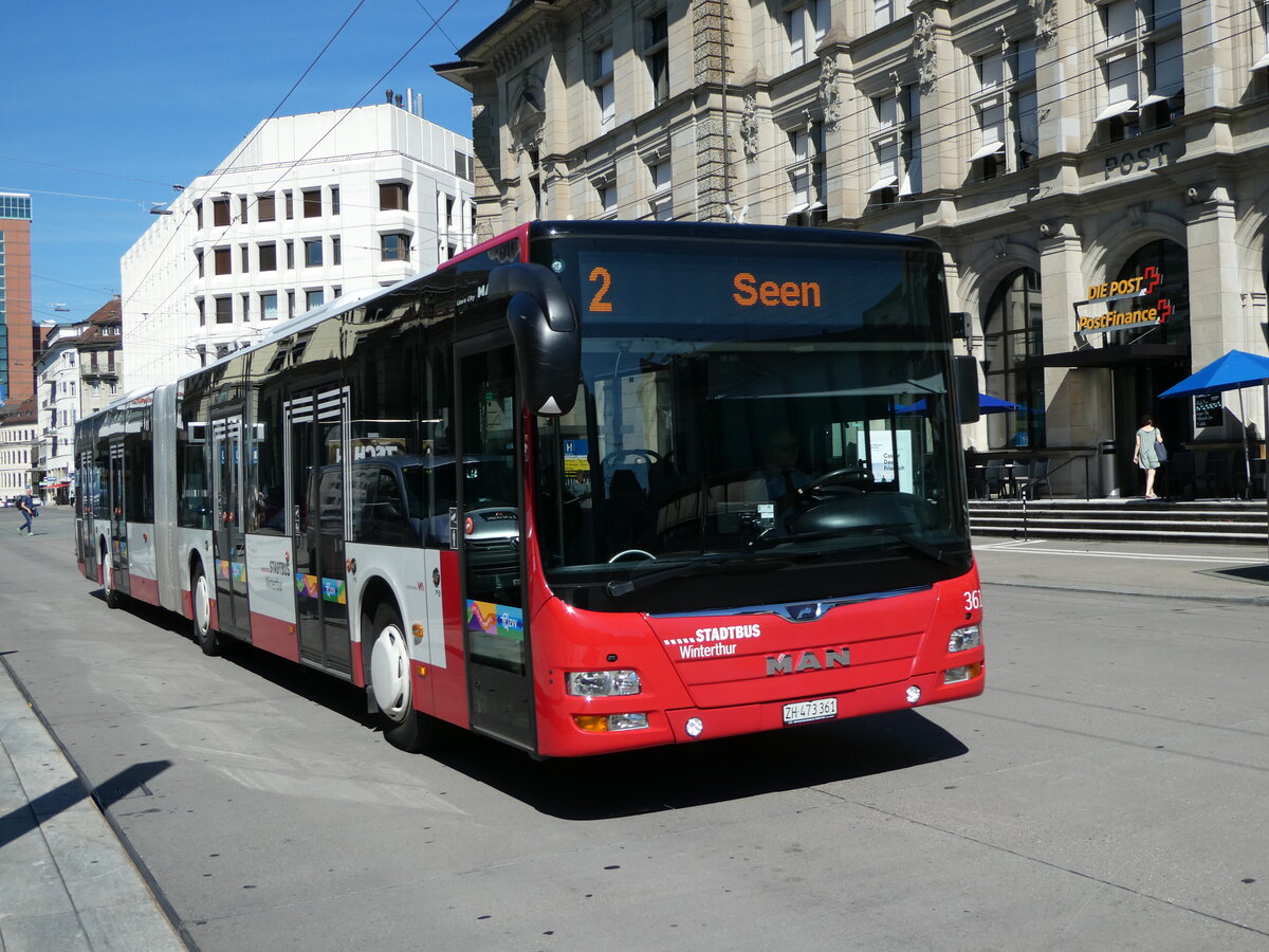 (253'644) - SW Winterthur - Nr. 361/ZH 473'361 - MAN am 11. August 2023 beim Hauptbahnhof Winterthur