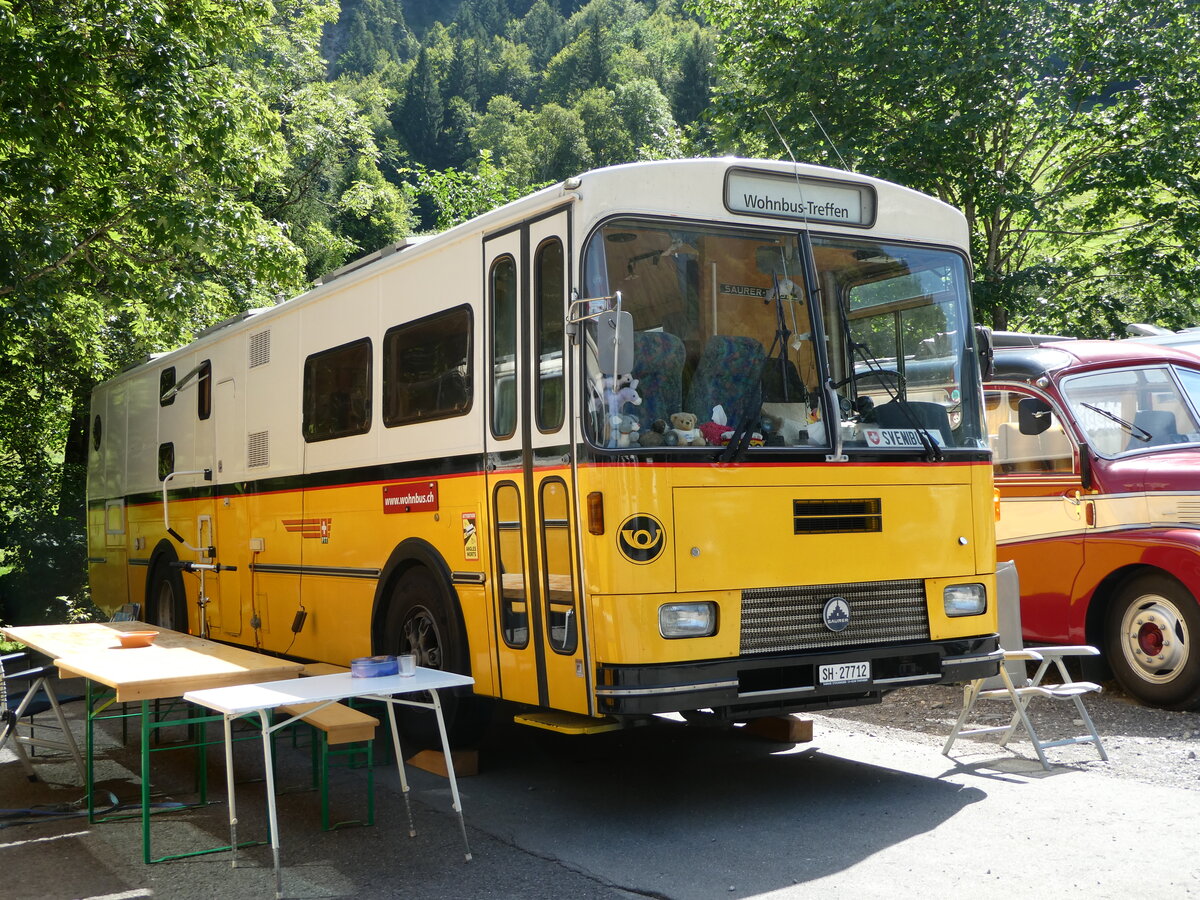 (253'991) - Tiemann, Hombrechtikon - Nr. 12/SH 27'712 - Saurer/R&J (ex Privat; ex Tschannen, Zofingen Nr. 12) am 19. August 2023 in Hoch-Ybrig, Talstation Weglosen