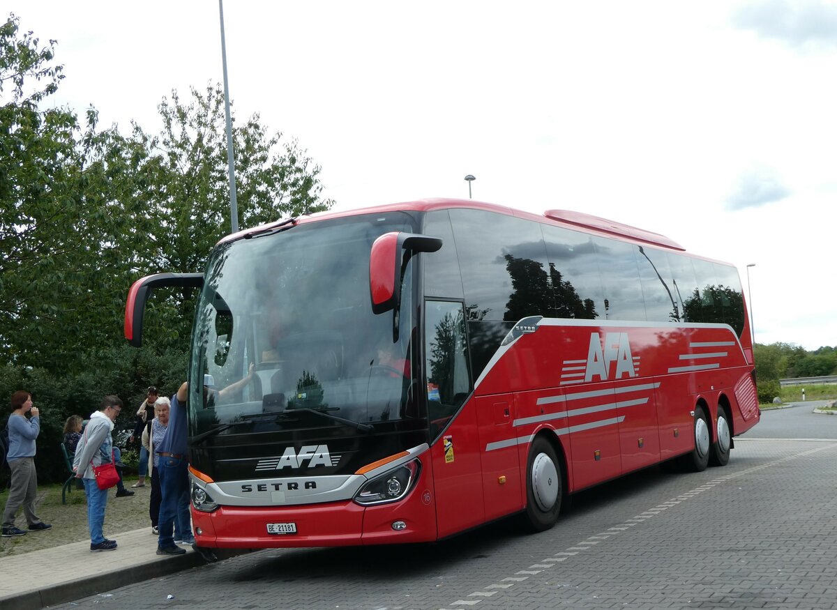 (254'380) - Aus der Schweiz: AFA Adelboden - Nr. 16/BE 21'181 - Setra am 30. August 2023 in Schorfheide, Raststtte Buckowsee