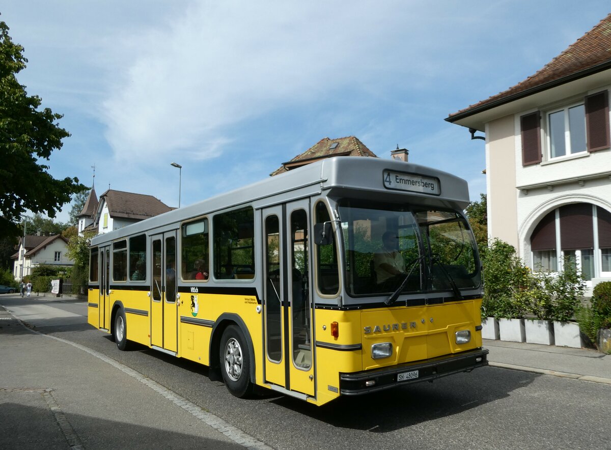 (255'343) - Wanner, Schleitheim - SH 48'096 - Saurer/Hess (ex Ruklic, Schaffhausen; ex VBSH Schaffhausen Nr. 40; ex VBSH Schaffhausen Nr. 19) am 17. September 2023 in Schaffhausen, Feldstrasse