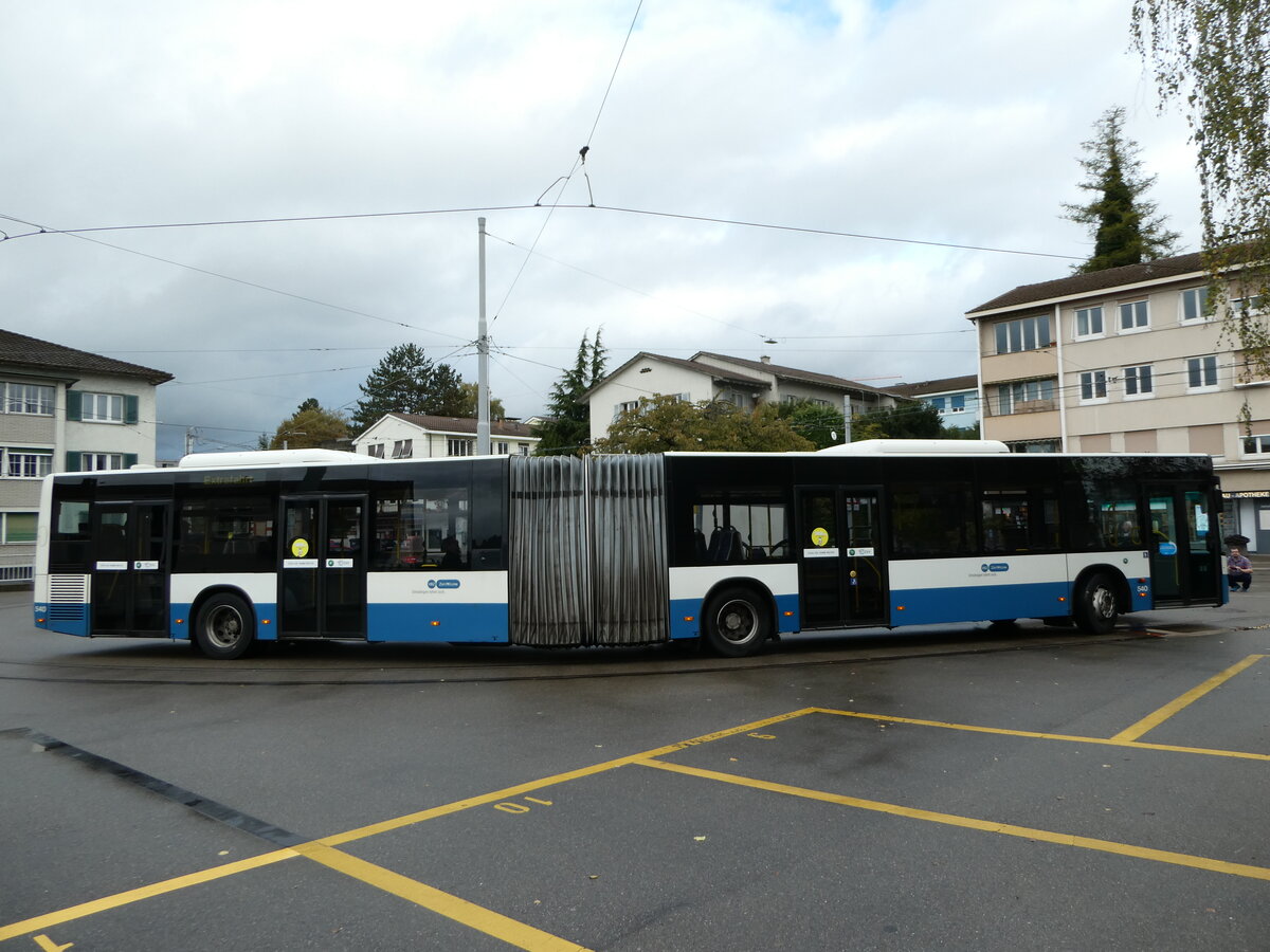 (256'222) - VBZ Zrich - Nr. 540/ZH 730'540 - Neoplan am 21. Oktober 2023 in Zrich, Wartau