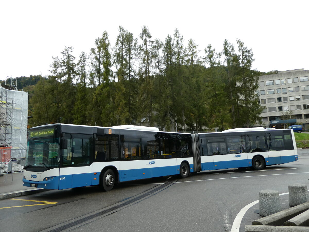 (256'229) - VBZ Zrich - Nr. 540/ZH 730'540 - Neoplan am 21. Oktober 2023 in Zrich, Triemlispital