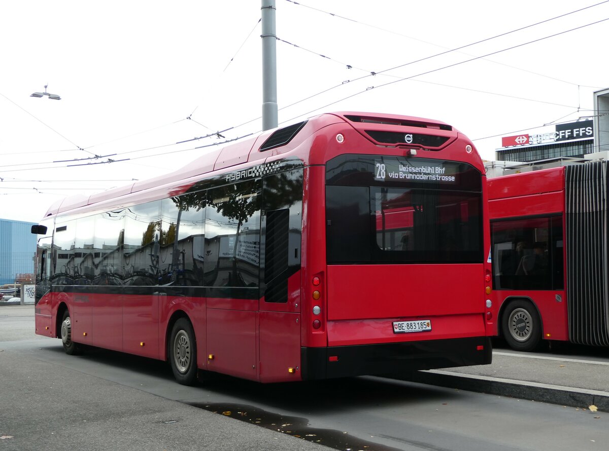 (256'438) - Bernmobil, Bern - Nr. 185/BE 883'185 - Volvo am 26. Oktober 2023 beim Bahnhof Bern Wankdorf