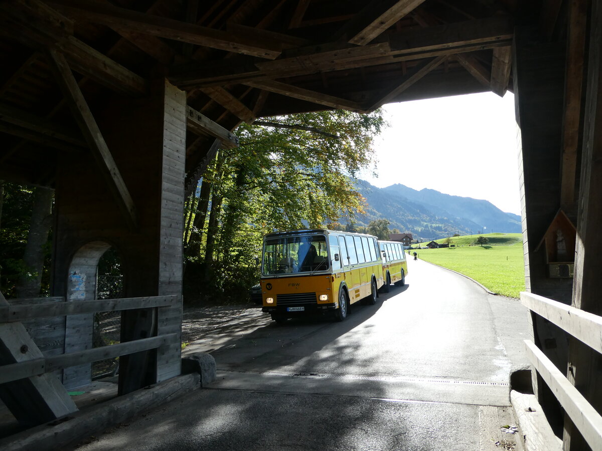 (256'501) - Aus Deutschland: Hahn, Mnchen - M-HH 668H - FBW/FHS (ex Michels, Schmallenberg; ex FRAM Drachten/NL Nr. 5; ex P 24'184) am 28. Oktober 2023 in Sachseln, Hohe Brcke