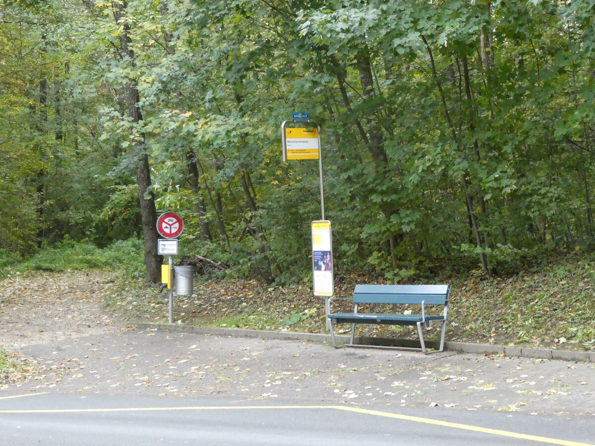 (256'555) - PostAuto-Haltestelle am 30. Oktober 2023 in Bern, Melchiorstrasse