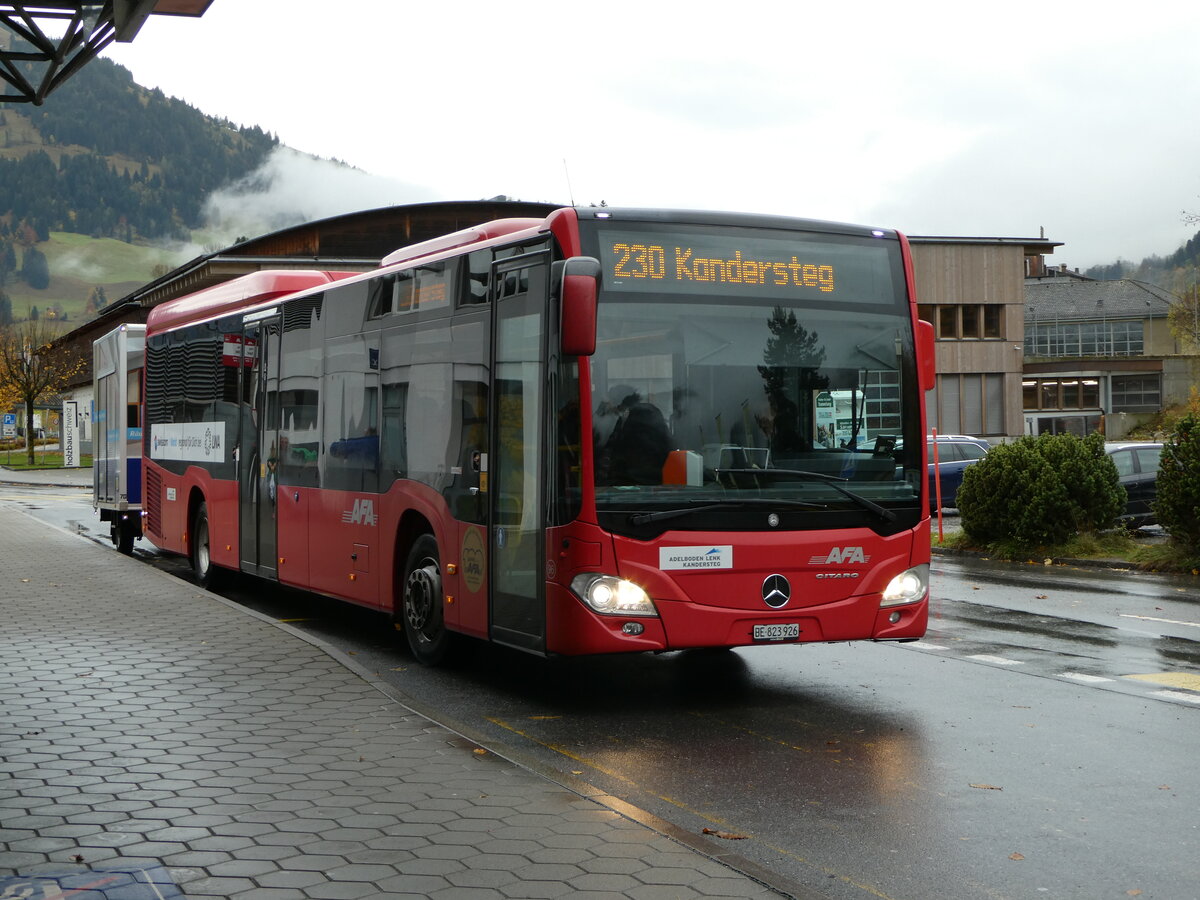 (256'985) - AFA Adelboden - Nr. 96/BE 823'926 - Mercedes am 14. November 2023 beim Bahnhof Frutigen