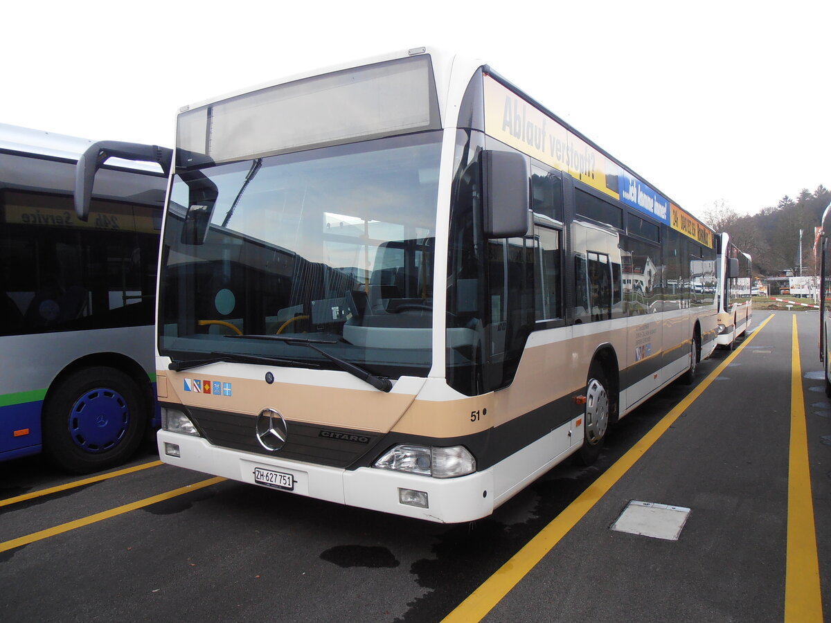 (257'694) - AZZK Zollikon - Nr. 51/ZH 627'751 - Mercedes am 16. Dezember 2023 in Winterthur, Daimler Buses