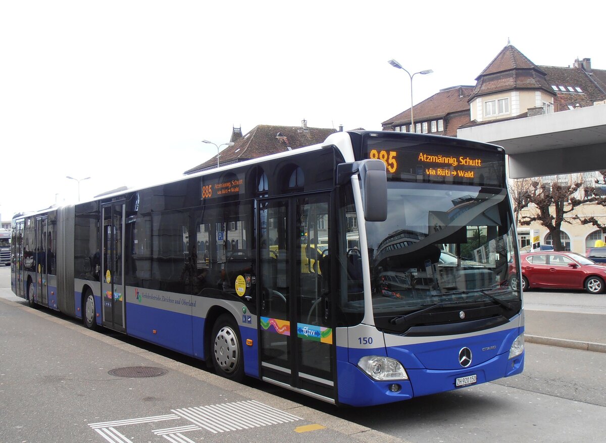 (257'819) - VZO Grningen - Nr. 150/ZH 920'150 - Mercedes am 23. Dezember 2023 beim Bahnhof Rapperswil