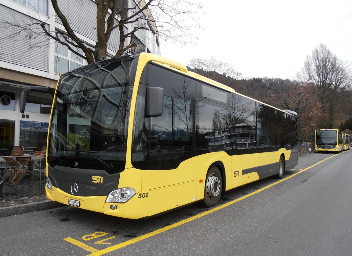 (258'098) - STI Thun - Nr. 502/BE 809'502 - Mercedes am 2. Januar 2024 bei der Schifflndte Thun