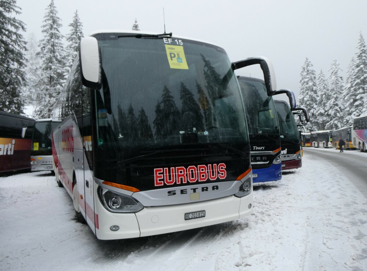 (258'297) - Funi-Car, Biel - Nr. 15/BE 203'815 - Setra am 6. Januar 2024 in Adelboden, Unter dem Birg