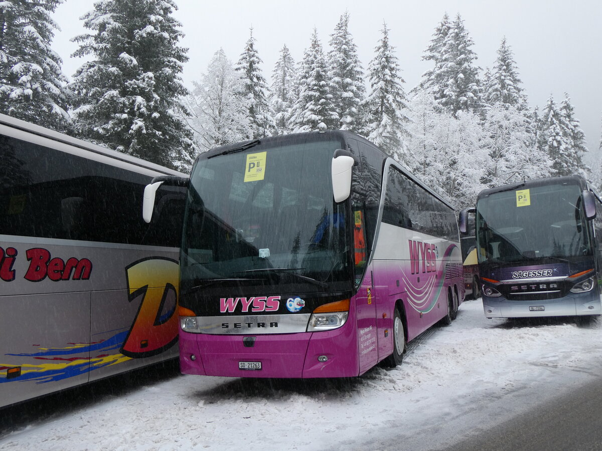 (258'310) - Wyss, Boningen - SO 21'263 - Setra am 6. Januar 2024 in Adelboden, Unter dem Birg