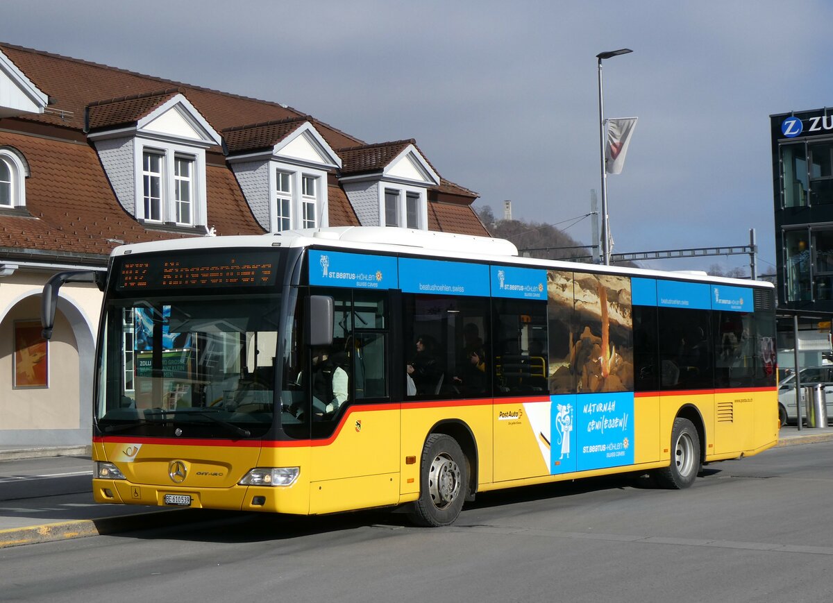 (258'658) - PostAuto Bern - BE 610'539/PID 5270 - Mercedes (ex BE 700'281; ex Schmocker, Stechelberg Nr. 2) am 12. Januar 2024 beim Bahnhof Interlaken Ost