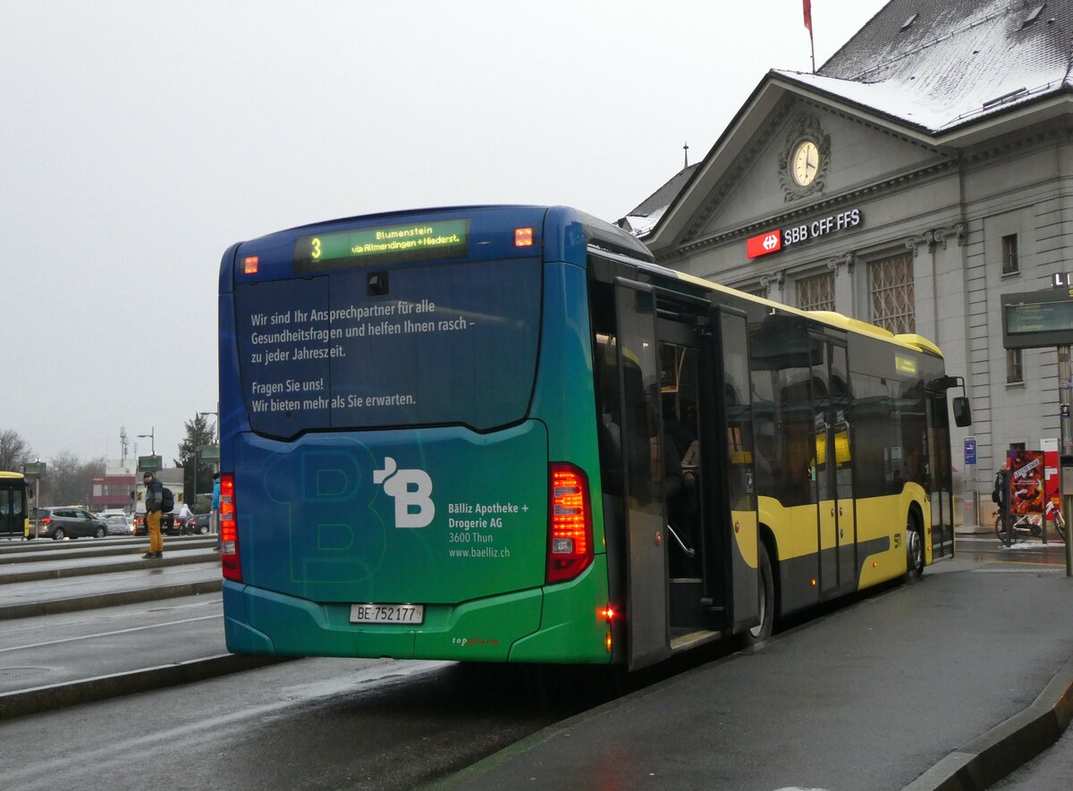 (258'855) - STI Thun - Nr. 177/BE 752'177 - Mercedes am 22. Januar 2024 beim Bahnhof Thun 