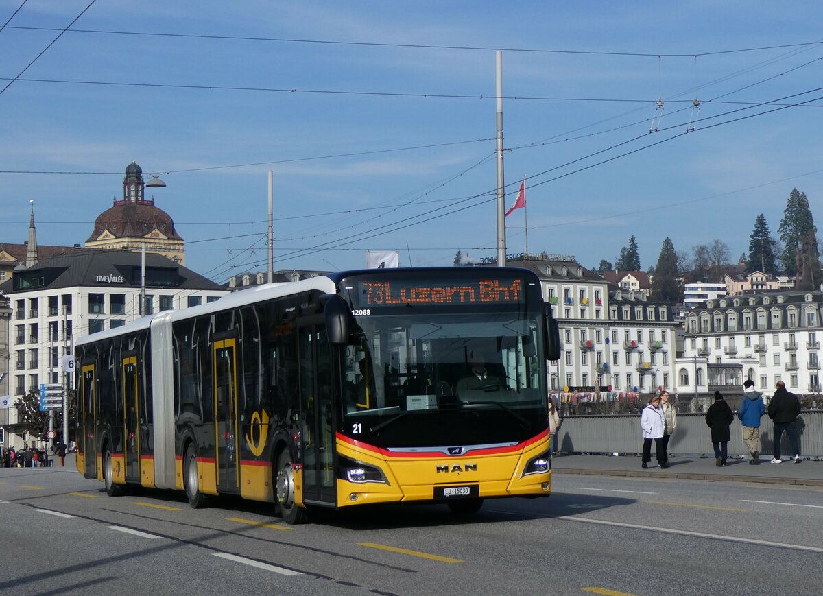 (259'160) - Bucheli, Kriens - Nr. 21/LU 15'030/PID 12'068 - MAN am 6. Februar 2024 in Luzern, Bahnhofbrcke