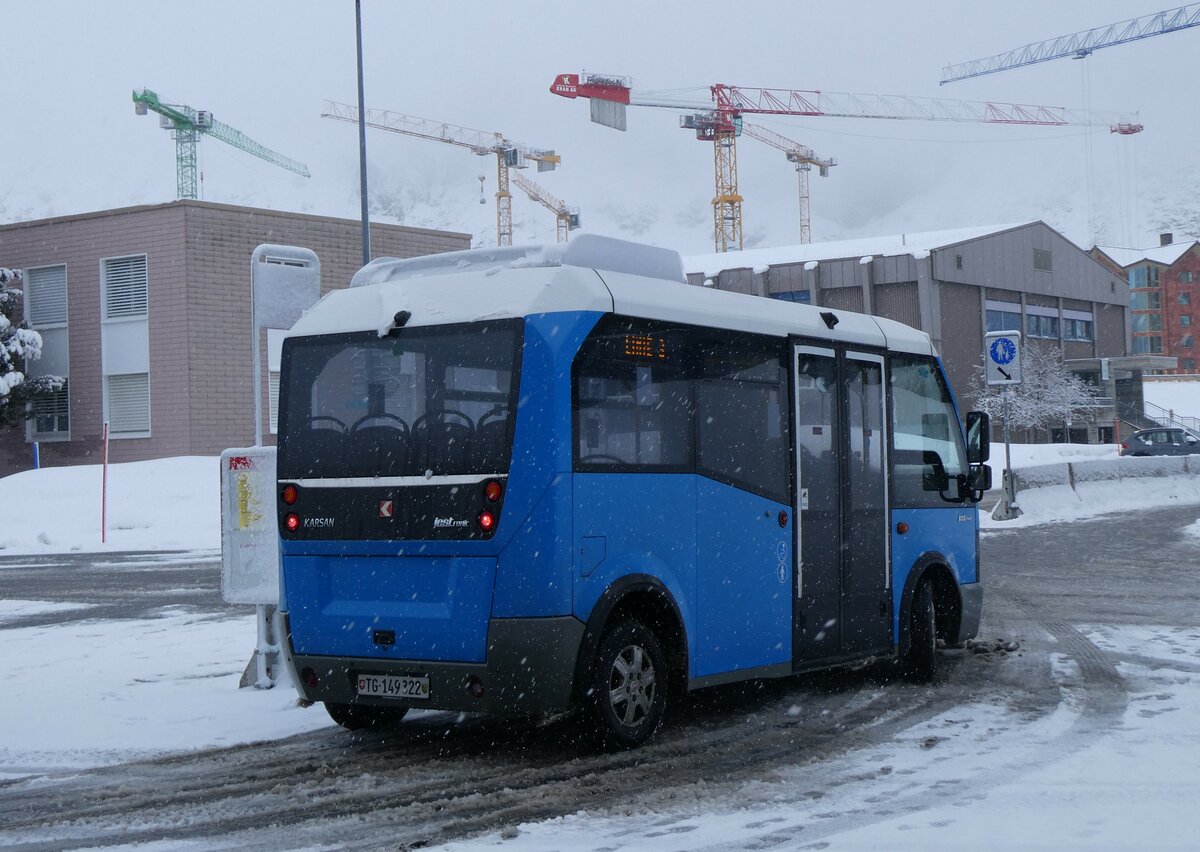 (259'537) - Thur-Taxi, Weinfelden - TG 149'322 - Karsan am 23. Februar 2024 in Andermatt, Bahnhofplatz (Einsatz Andermatt-Urserntal Tourismus, Andermatt)