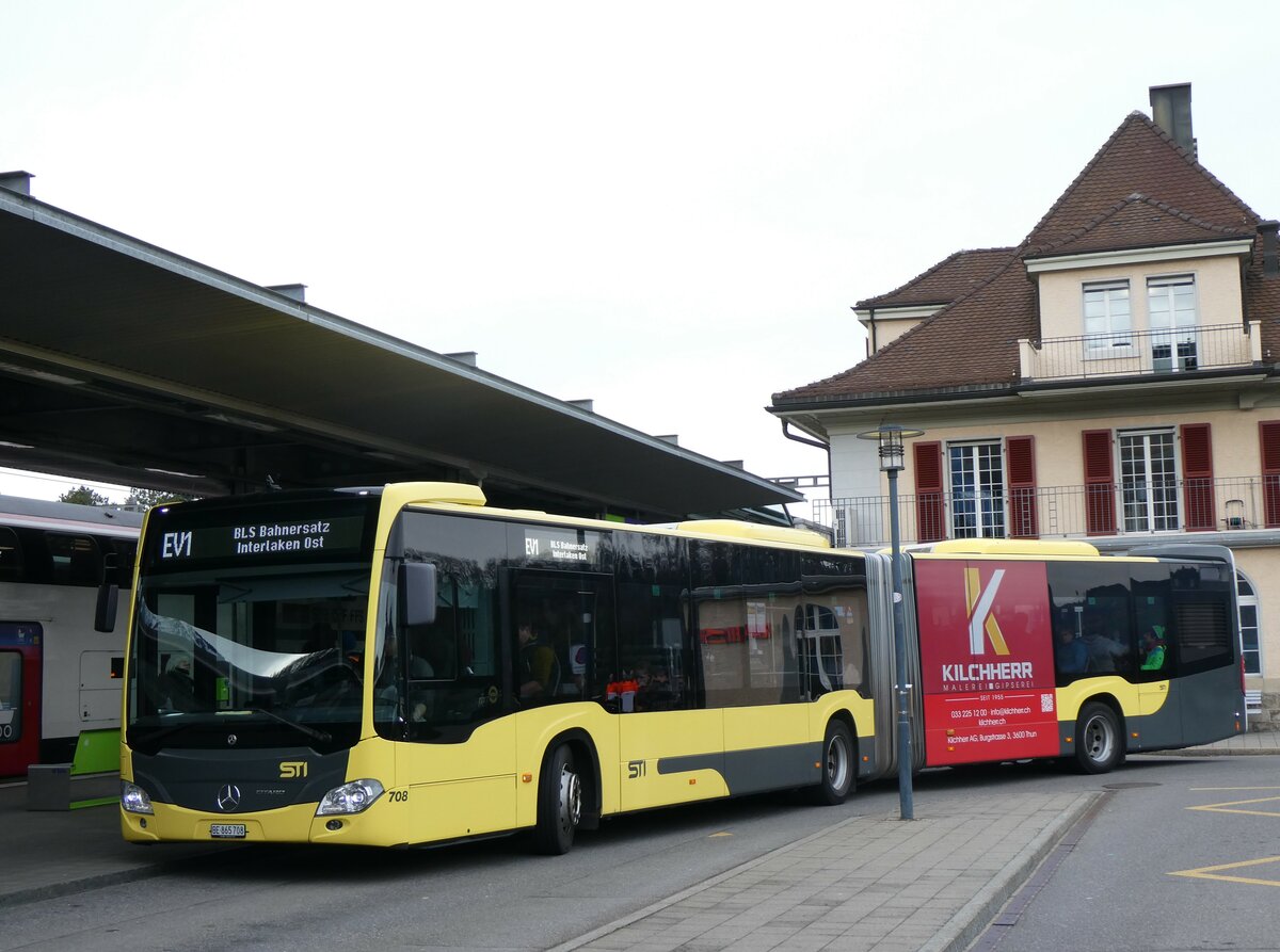 (259'662) - STI Thun - Nr. 708/BE 865'708 - Mercedes am 26. Februar 2024 beim Bahnhof Spiez